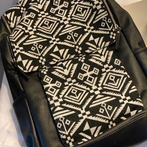Tribal Print Faux Leather Backpack